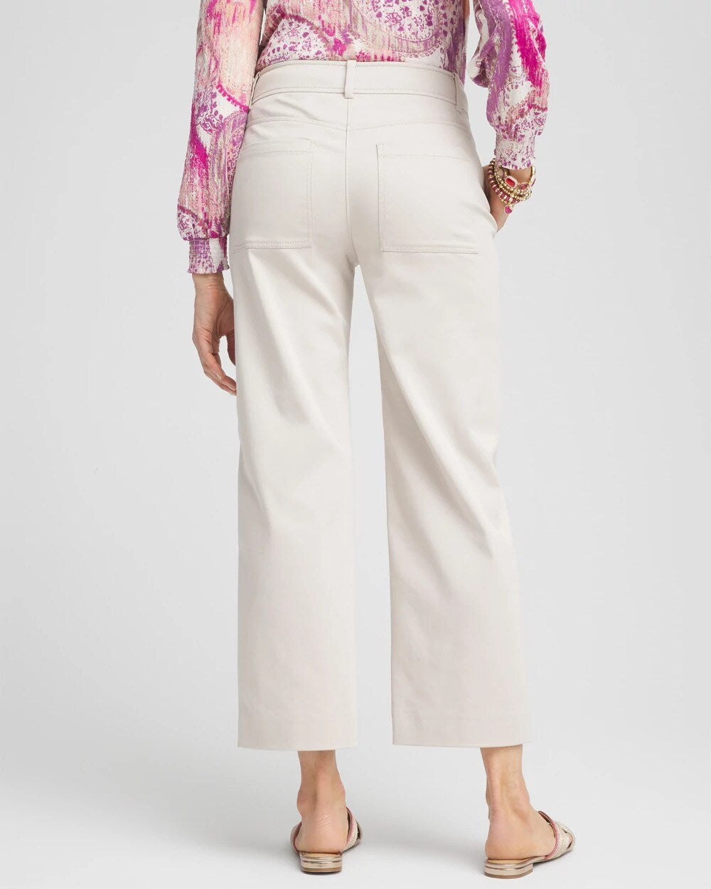 Chico's Women | Stretch Sateen Straight Cropped Pants SMOKEY TAUPE