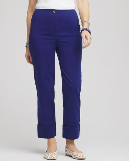 Chico's Women | Stretch Sateen Cropped Pants BLUE CASA