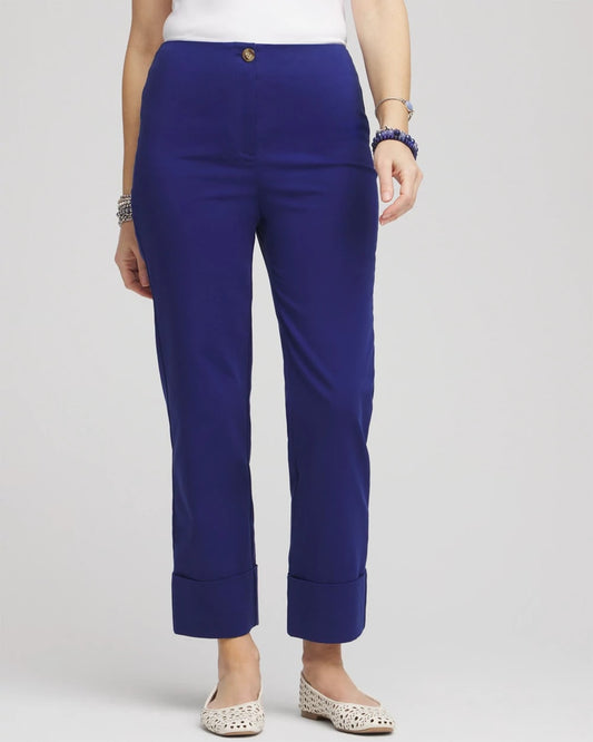 Chico's Women | Stretch Sateen Cropped Pants BLUE CASA