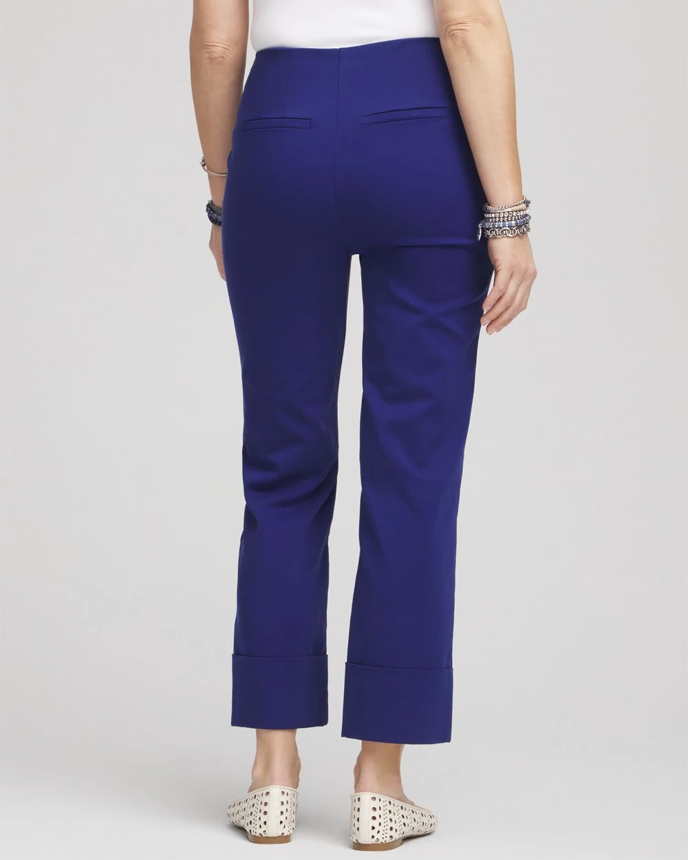 Chico's Women | Stretch Sateen Cropped Pants BLUE CASA