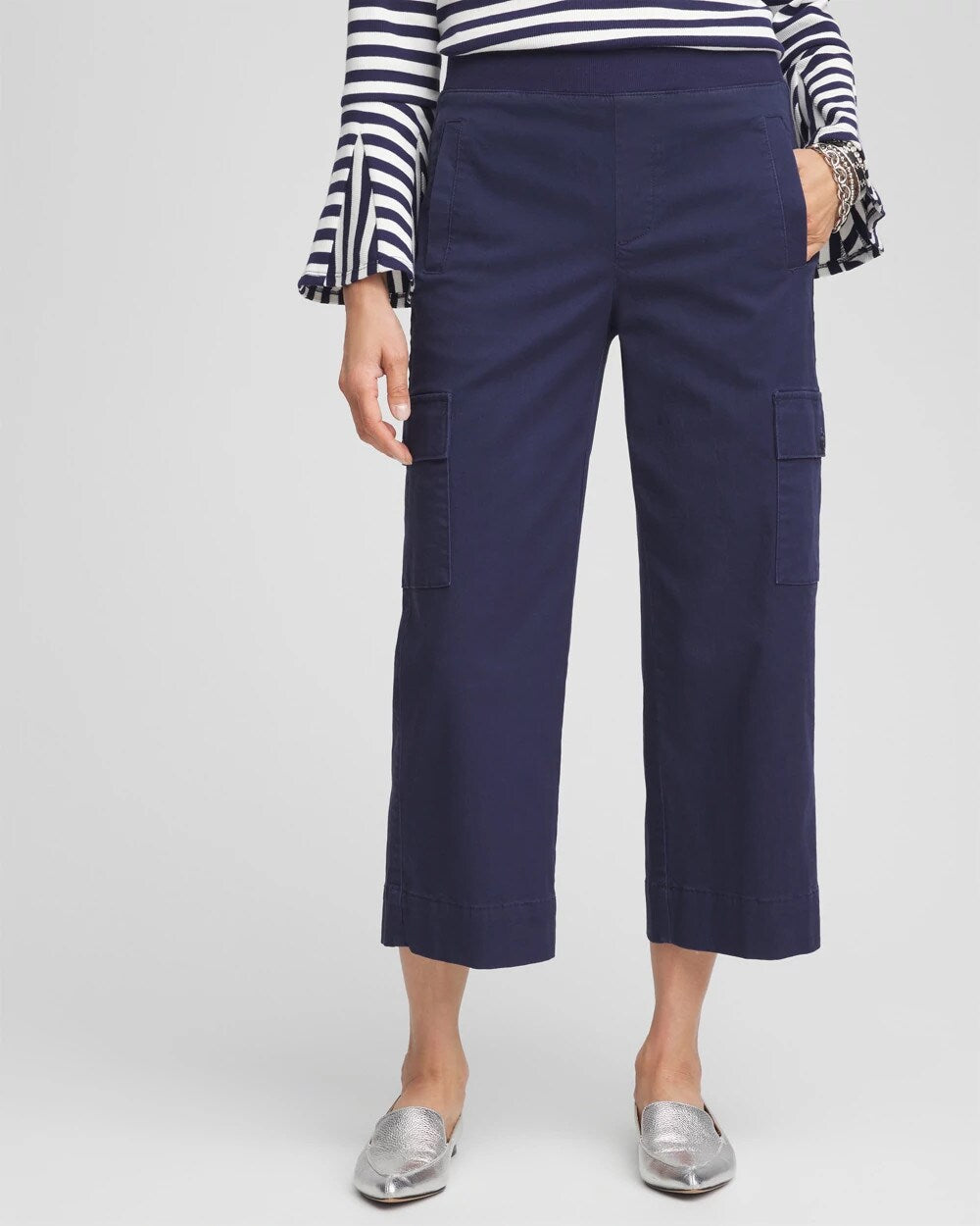 Chico's Women | Cargo Straight Leg Cropped Pants PASSPORT BLUE