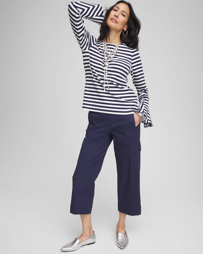 Chico's Women | Cargo Straight Leg Cropped Pants PASSPORT BLUE