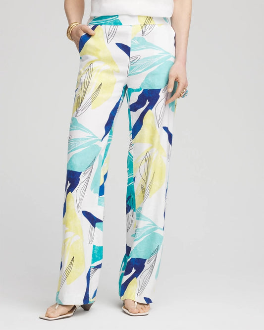Chico's Women | Tropical Linen Stretch Relaxed Pants ALABASTER
