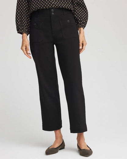 Chico's Women | Emme Four Pocket Straight Cropped Pants BLACK