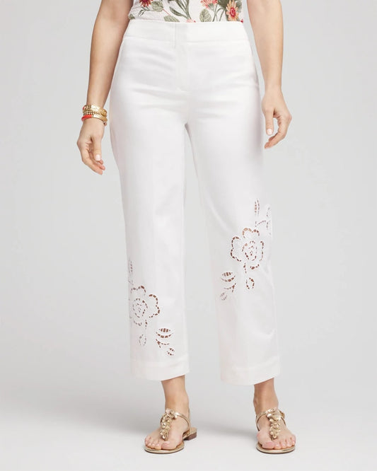 Chico's Women | Sateen Cutout Cropped Pants ALABASTER