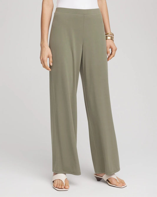 Chico's Women | Travelers™ Knit Wide-Leg Pants DUSTY OLIVE