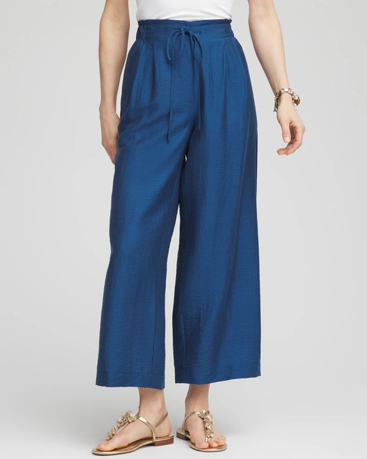 Chico's Women | Lightweight Wide Leg Cropped Pants SEAPORT
