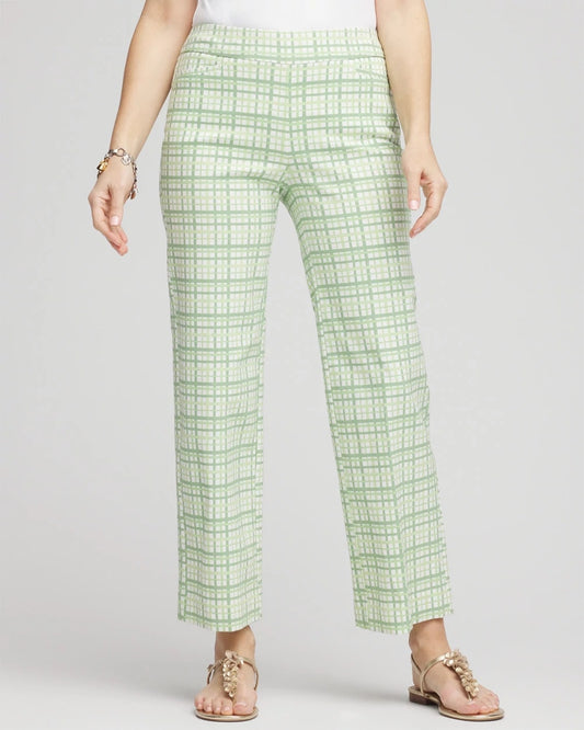 Chico's Women | Brigitte™ Wide Leg Plaid Cropped Pants MOROCCAN MINT