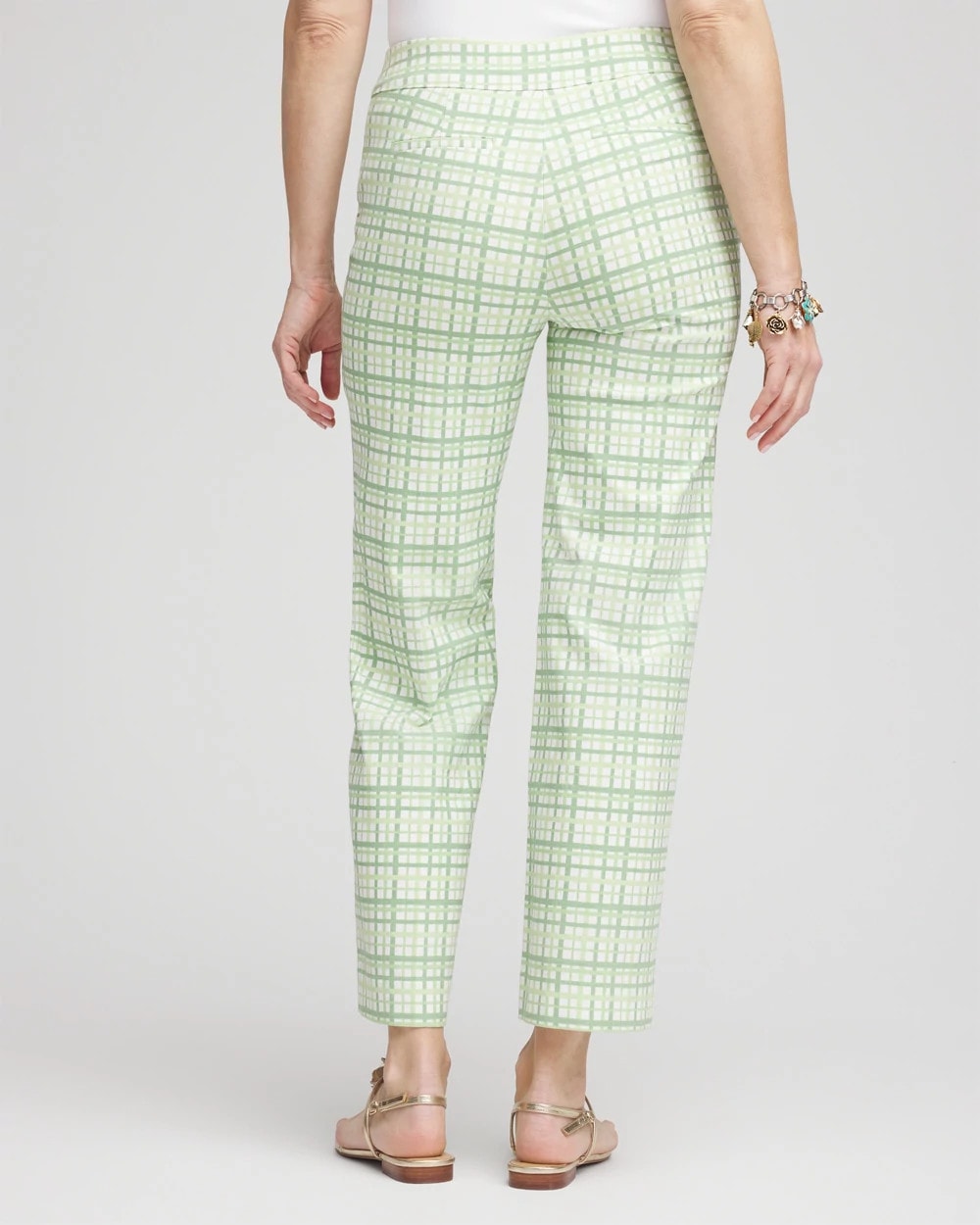 Chico's Women | Brigitte™ Wide Leg Plaid Cropped Pants MOROCCAN MINT