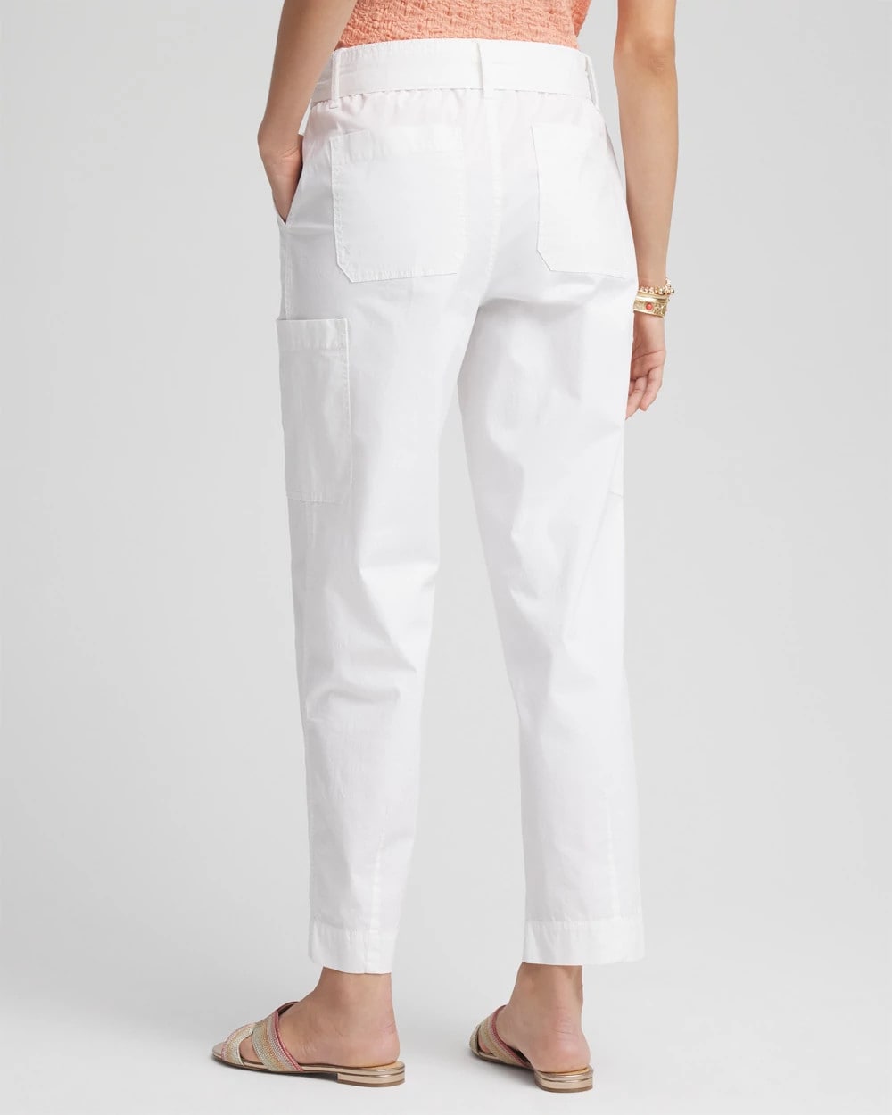 Chico's Women | Poplin Pull-On Tapered-Leg Cropped Pants ALABASTER