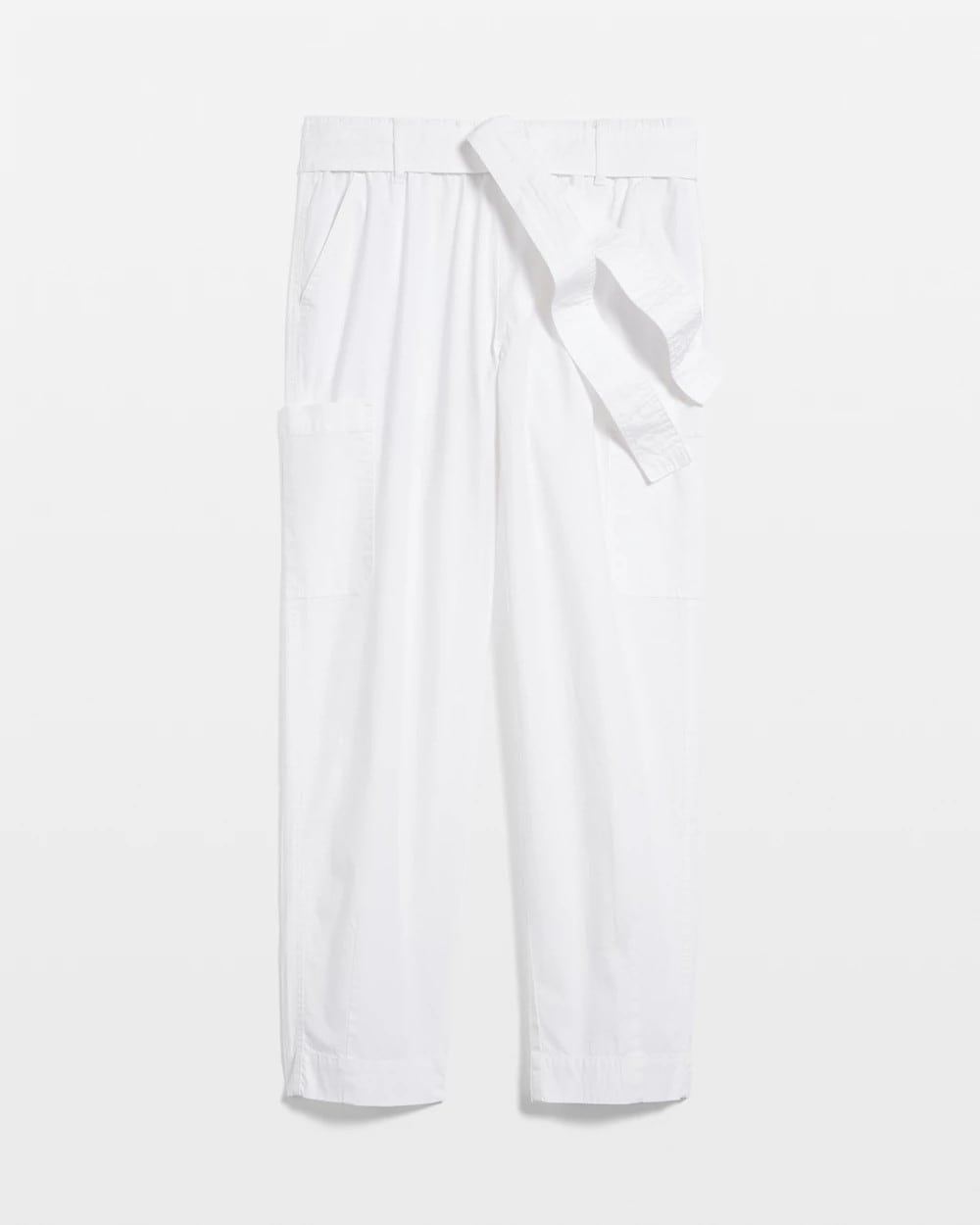 Chico's Women | Poplin Pull-On Tapered-Leg Cropped Pants ALABASTER