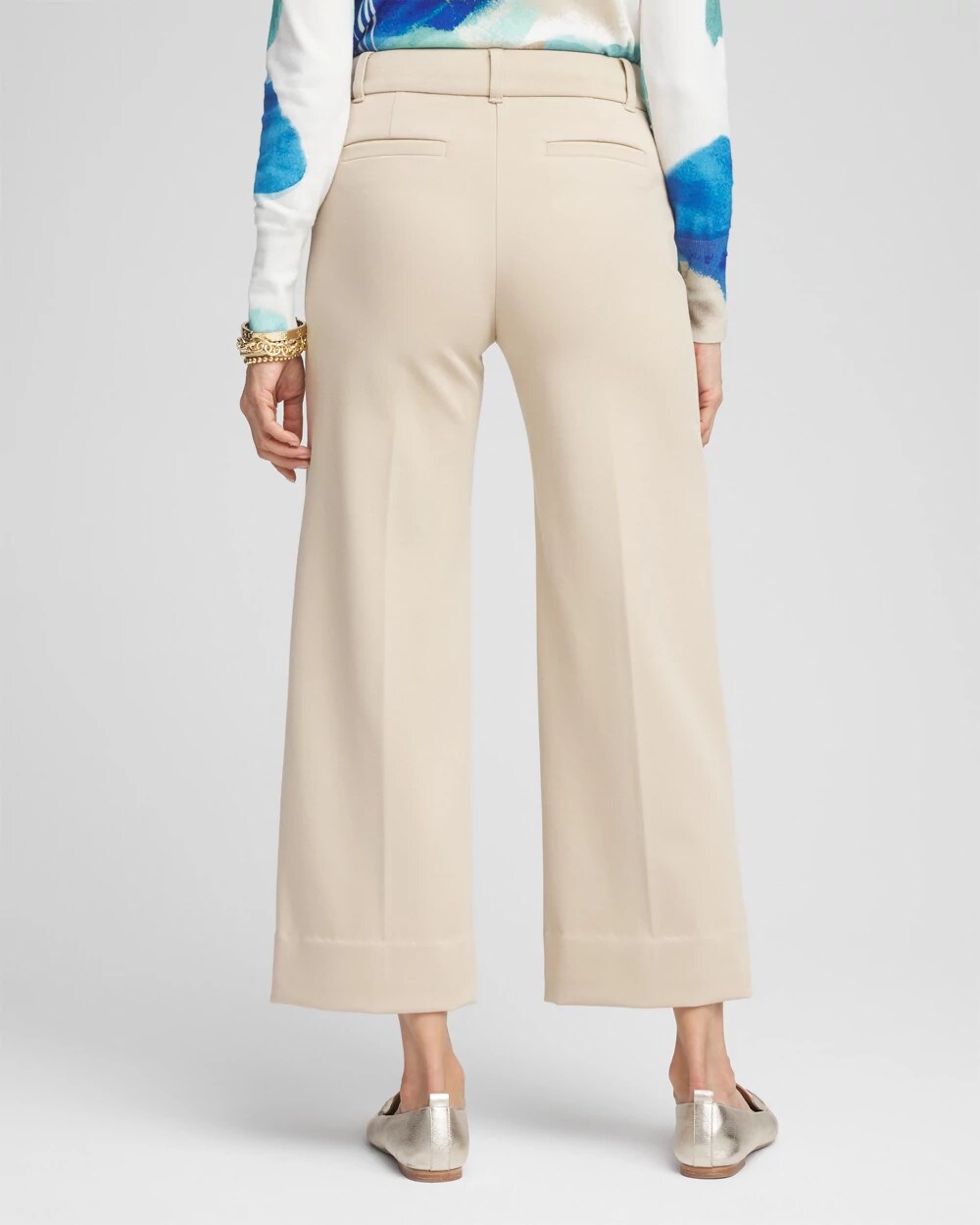 Chico's Women | Button Knit Twill Cropped Pants WILD TRUFFLE