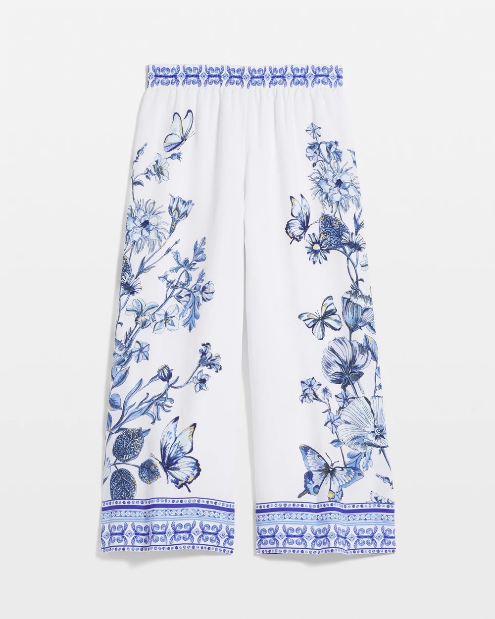 Chico's Women | Butterfly Pull-On Linen Cropped Pants ALABASTER