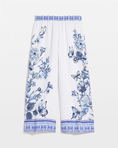 Chico's Women | Butterfly Pull-On Linen Cropped Pants ALABASTER