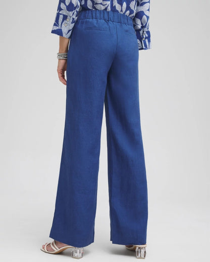 Chico's Women | Linen Trouser Flare Pants NAVAL INDIGO
