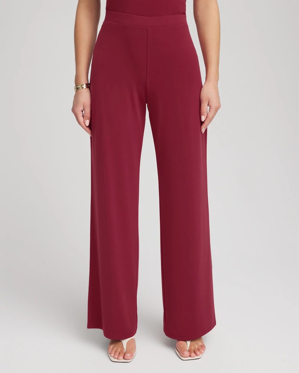 Chico's Women | Travelers™ Knit Wide-Leg Pants RUSSET RED