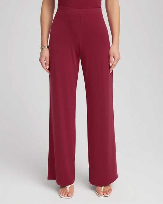 Chico's Women | Travelers™ Knit Wide-Leg Pants RUSSET RED