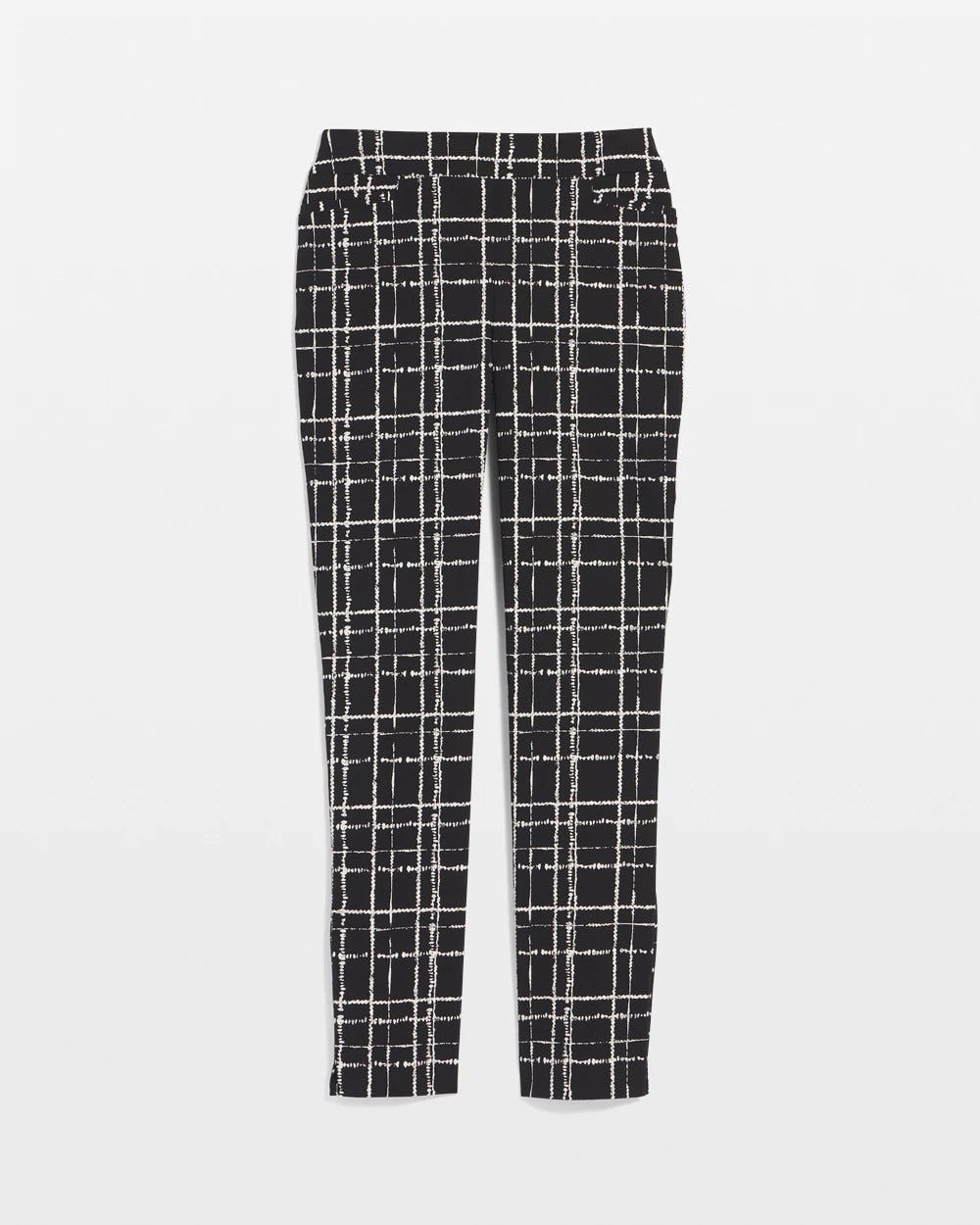 Chico's Women | Brigitte Plaid Slim Ankle Pants BLACK