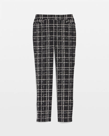Chico's Women | Brigitte Plaid Slim Ankle Pants BLACK