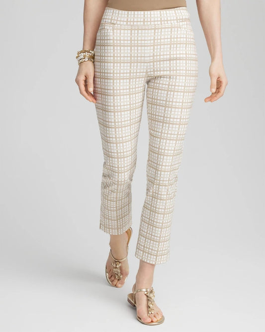 Chico's Women | Brigitte™ Plaid Cropped Pants ALABASTER
