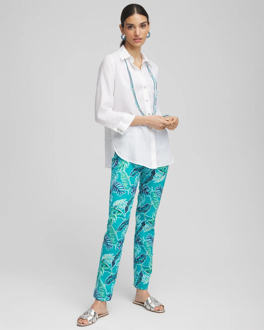 Chico's Women | Brigitte™ Tropical  Slim Leg Pants SEASPRAY