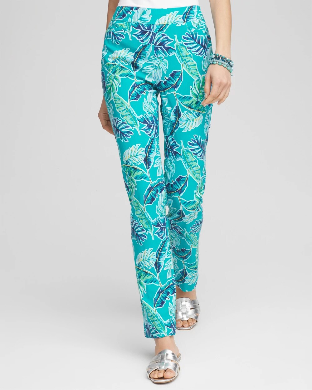 Chico's Women | Brigitte™ Tropical  Slim Leg Pants SEASPRAY