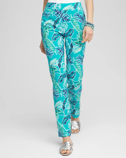 Chico's Women | Brigitte™ Tropical  Slim Leg Pants SEASPRAY