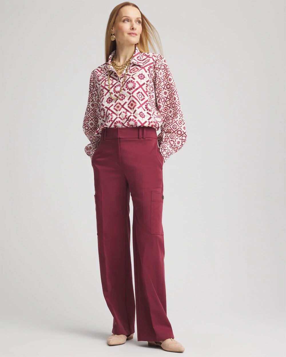 Chico's Women | Sateen Cargo Pants BLACKCURRANT