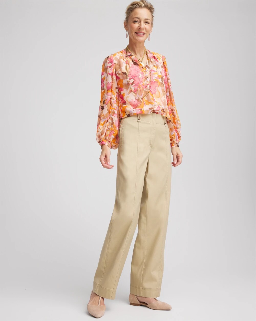Chico's Women | Utility Twill Straight Leg Pants WILD TRUFFLE