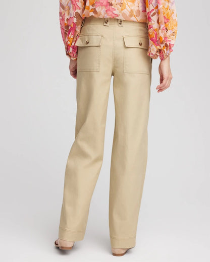 Chico's Women | Utility Twill Straight Leg Pants WILD TRUFFLE