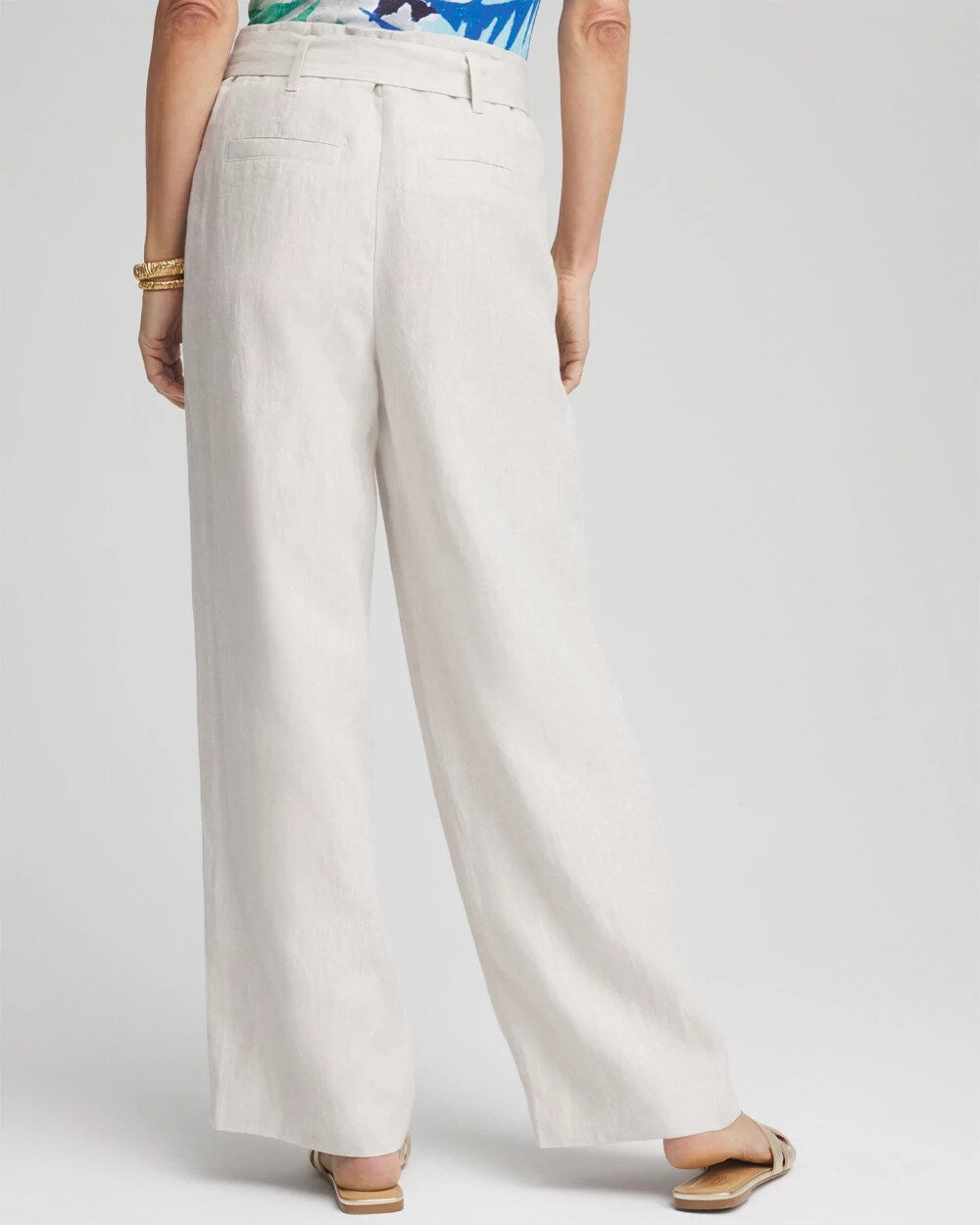 Chico's Women | Hollywood Waist Belted Linen Pants DOVE GRAY
