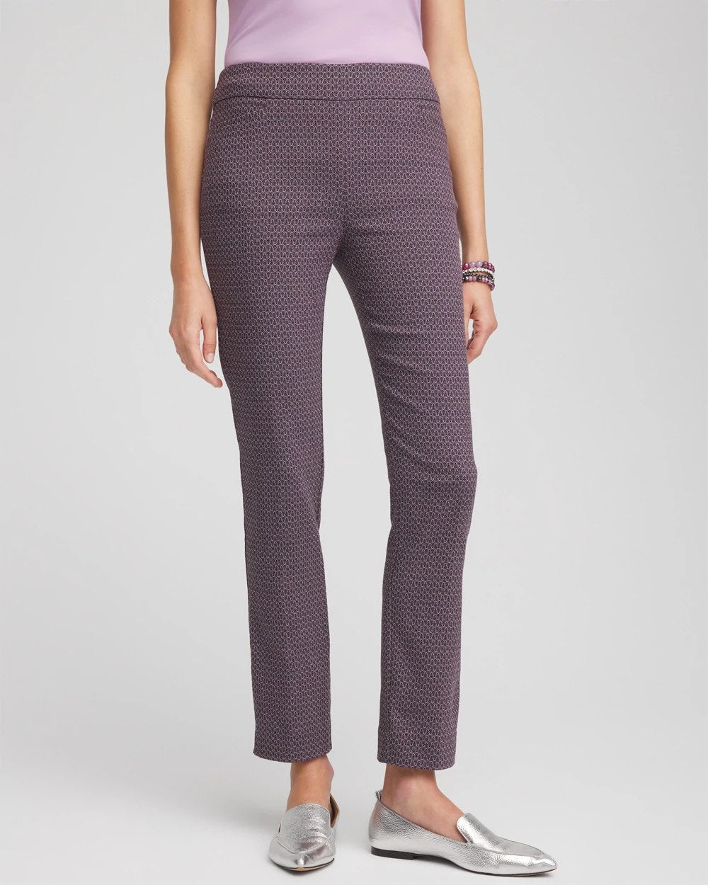 Chico's Women | Brigitte Geo Slim Ankle Pants SWEET BERRY
