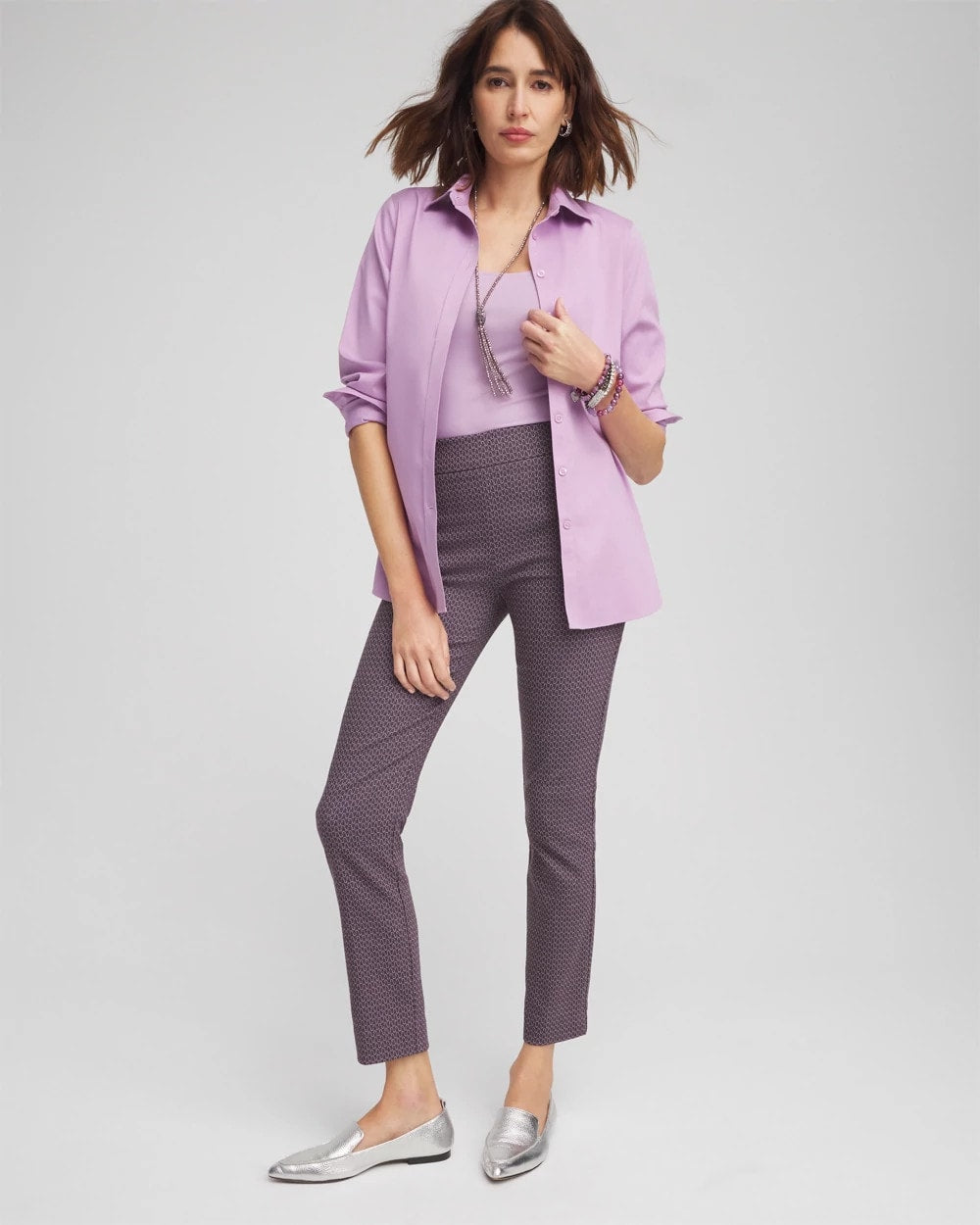 Chico's Women | Brigitte Geo Slim Ankle Pants SWEET BERRY