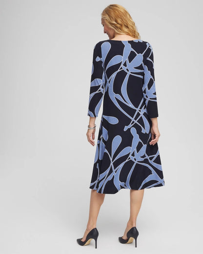Chico's Women | Travelers™ Abstract Midi Dress TRAVELERS INDIA INK