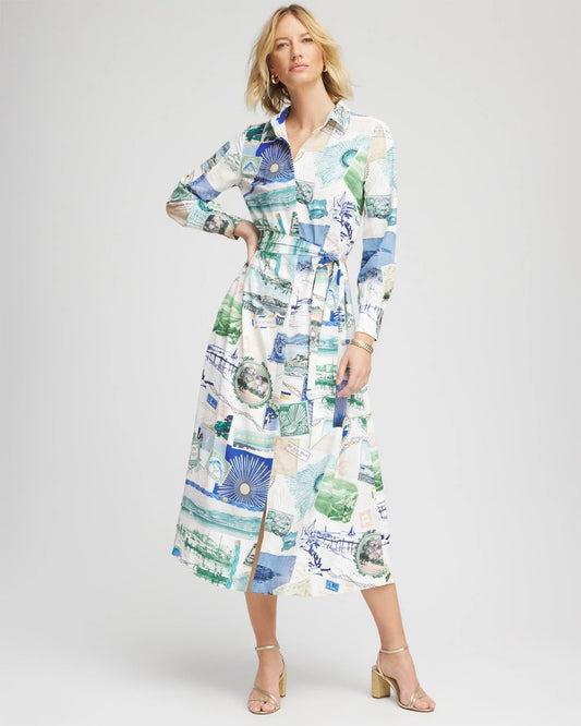 Chico's Women | Port Call Maxi Shirtdress ECRU
