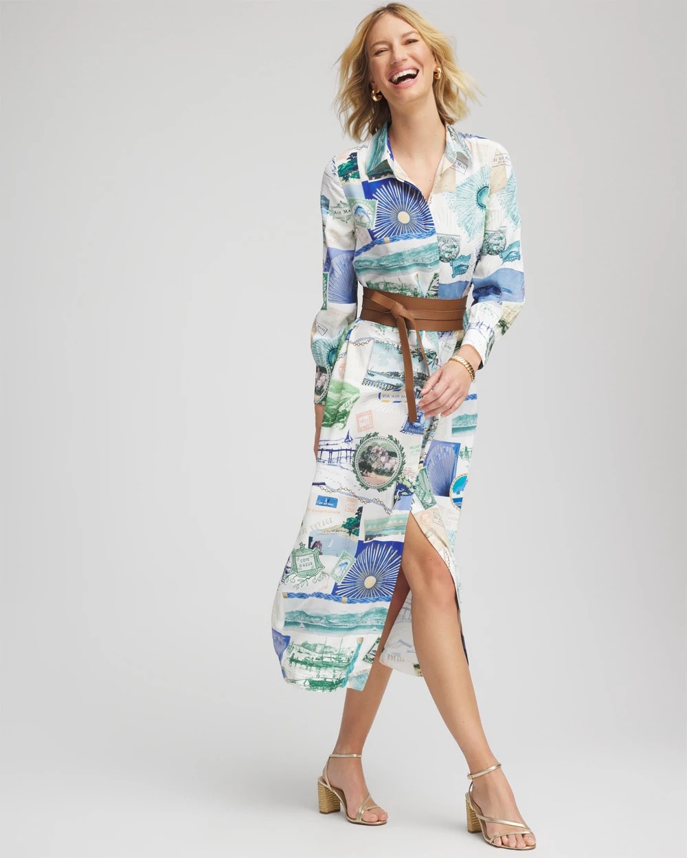 Chico's Women | Port Call Maxi Shirtdress ECRU