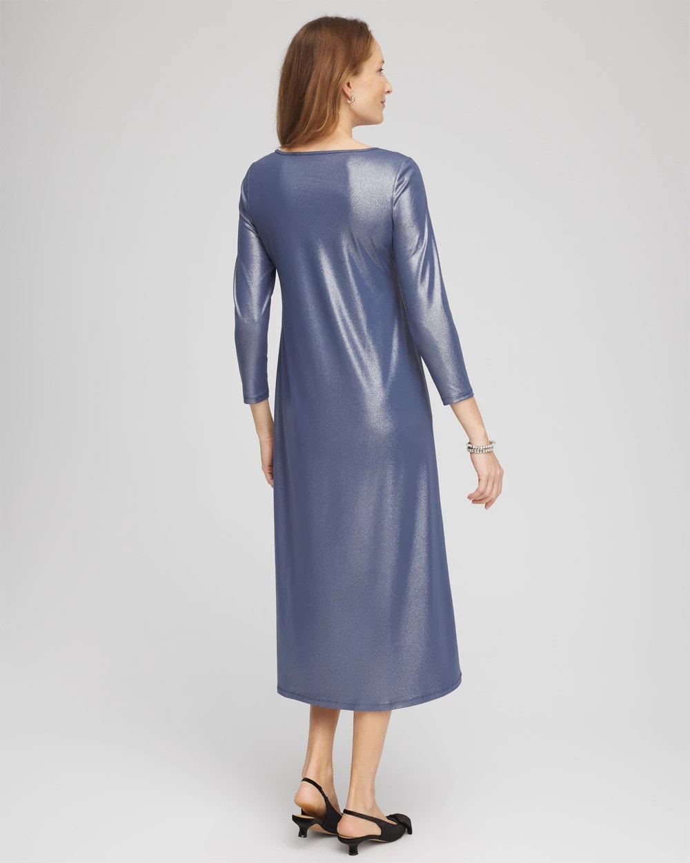 Chico's Women | Foiled Jersey Knit Maxi Dress INDIGO SKY