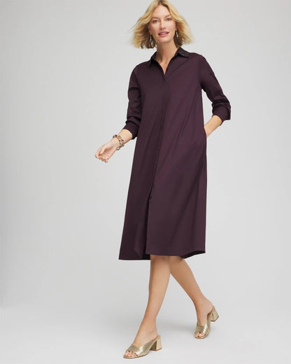 Chico's Women | Sequin Collar Midi Shirtdress NIGHT BLOOM