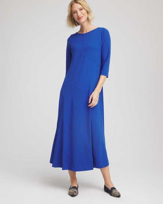 Chico's Women | Seamed Crepe Maxi Dress COBALT STONE