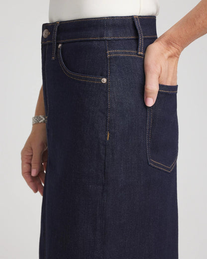 Chico's Women | High-Rise Straight Stretch-Denim Skirt CEDAR RINSE