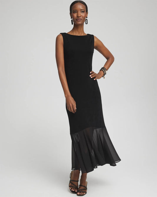 Chico's Women | Travelers™ Chiffon Hem Dress TRAVELERS BLACK