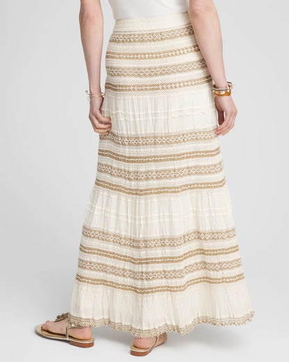 Chico's Women | Crochet Gauze Trim Skirt