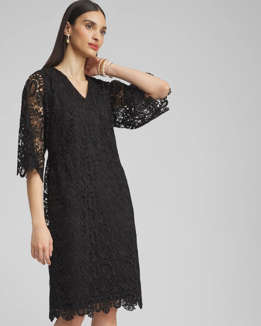 Chico's Women | Lace Shift Dress BLACK