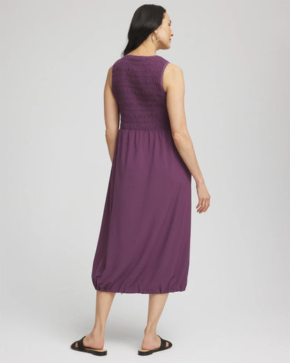 Chico's Women | Zenergy® UPF Smocked Midi Dress WASHED GRAPE