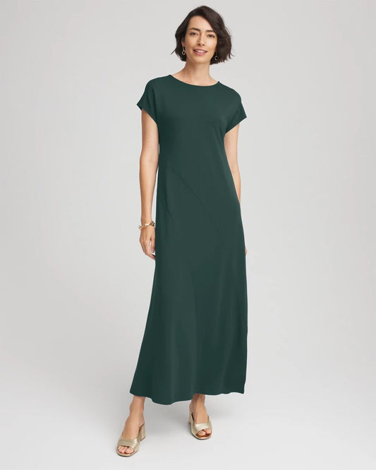 Chico's Women | Dolman-Sleeve Ponte  Maxi Dress DARKEST SPRUCE