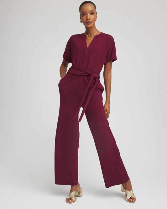 Chico's Women | Belted Dolman-Sleeve Jumpsuit DEEP CHIANTI