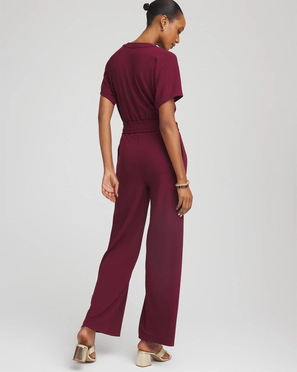 Chico's Women | Belted Dolman-Sleeve Jumpsuit DEEP CHIANTI