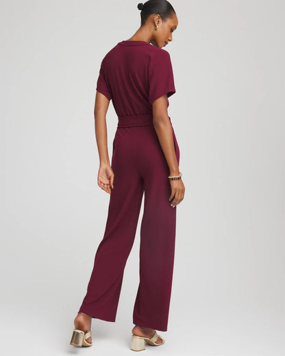 Chico's Women | Belted Dolman-Sleeve Jumpsuit DEEP CHIANTI