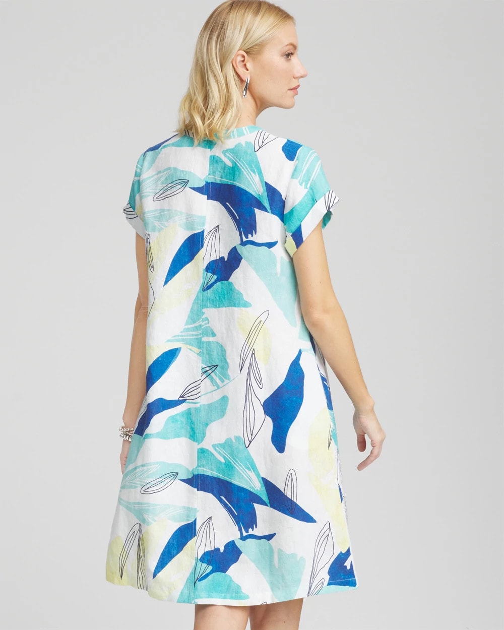 Chico's Women | Cuff Sleeve Linen Dress MULTI