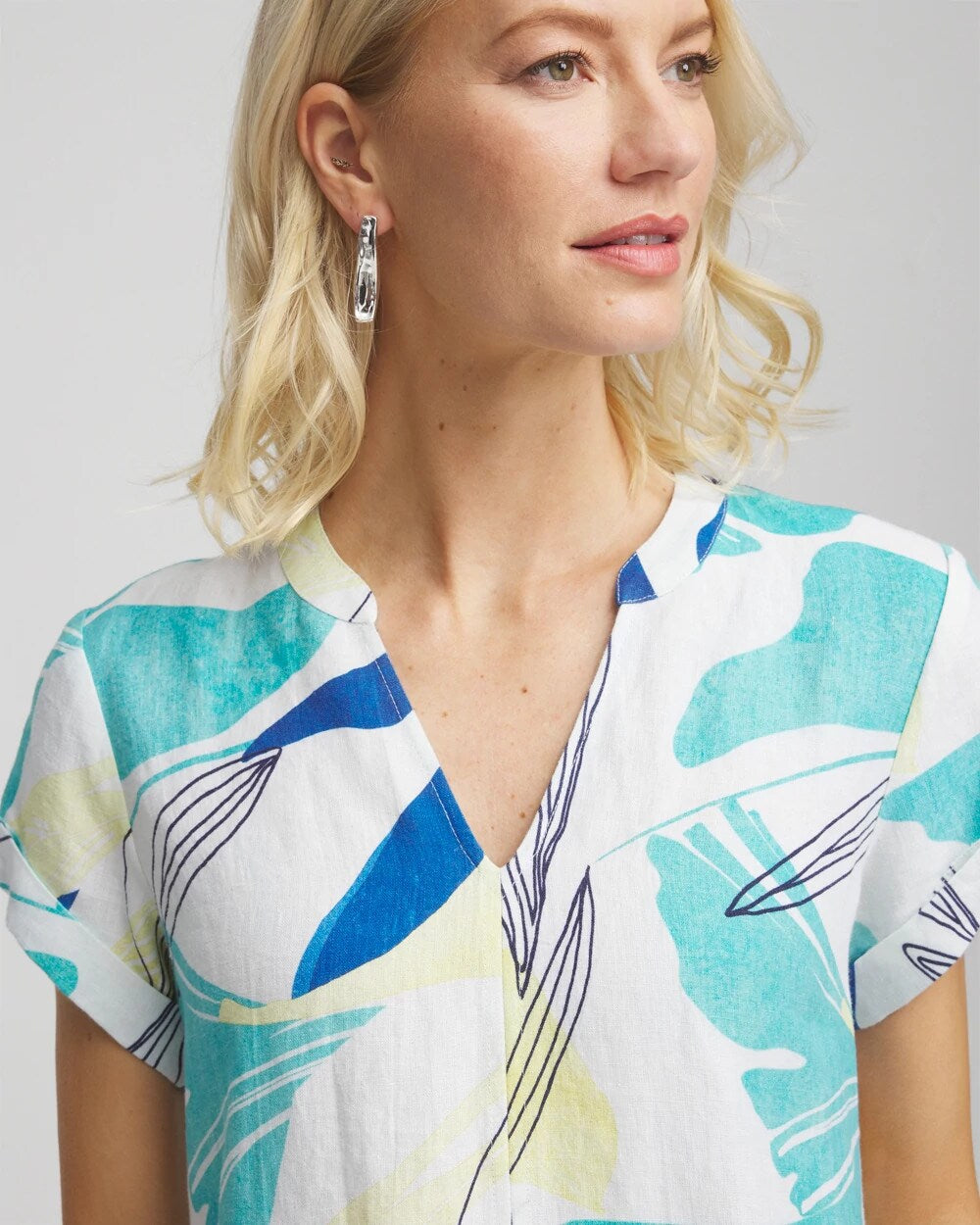 Chico's Women | Cuff Sleeve Linen Dress MULTI